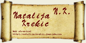 Natalija Krekić vizit kartica